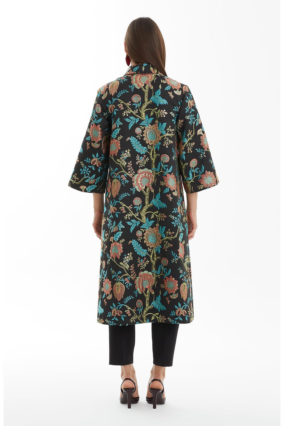 Black Snap-Button Midi Caftan