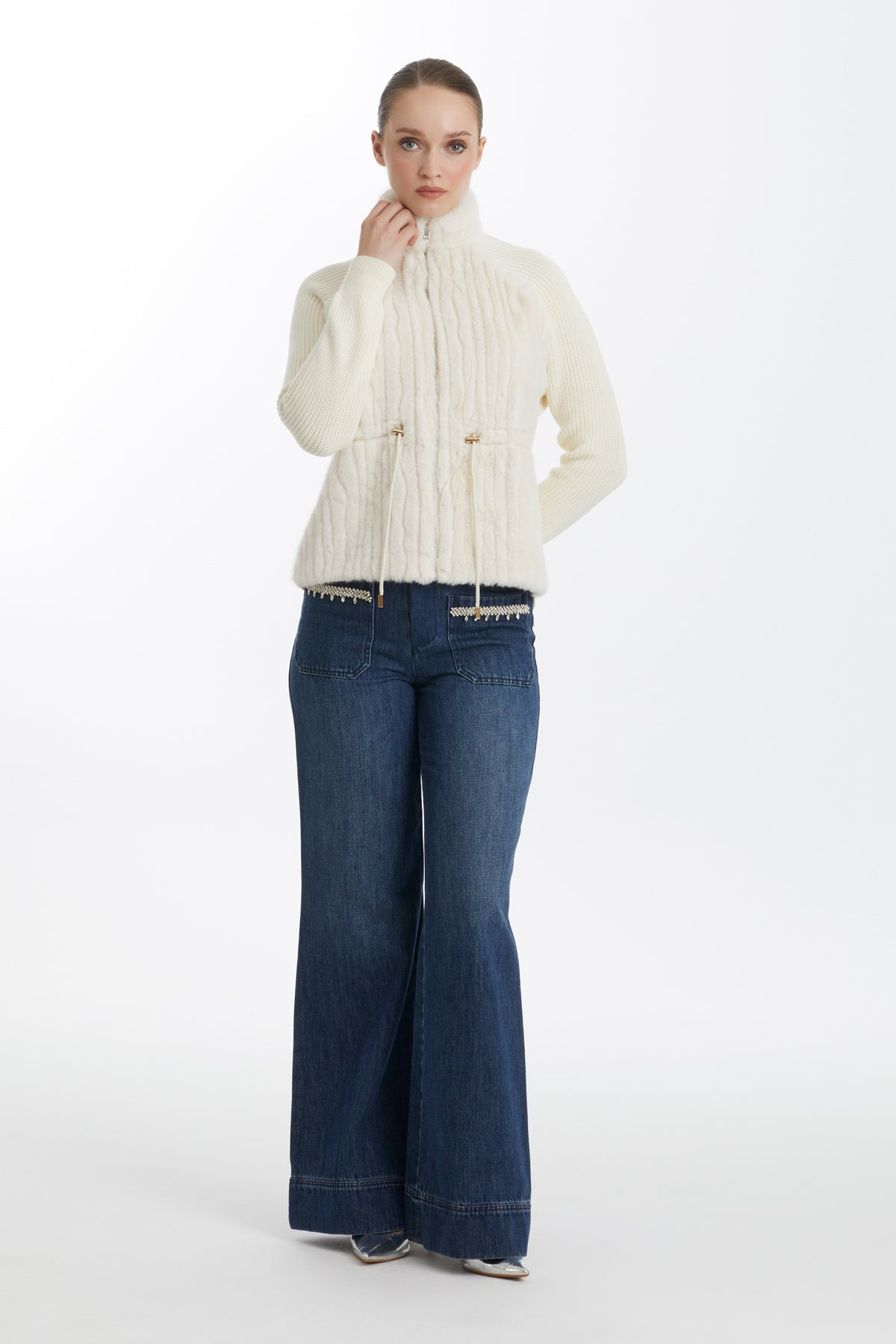 Plush-Trim Corded Accent Jacket