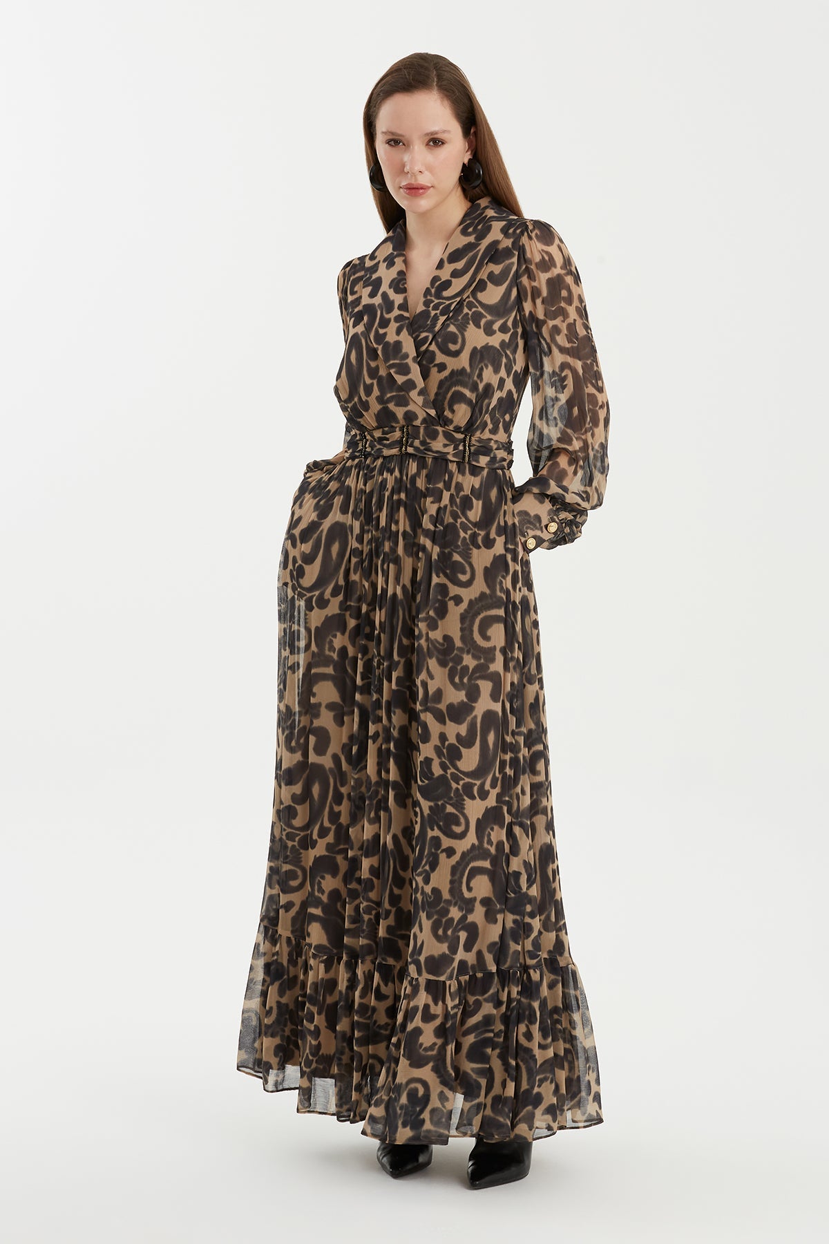 Patterned Dress with Embroidery Detail