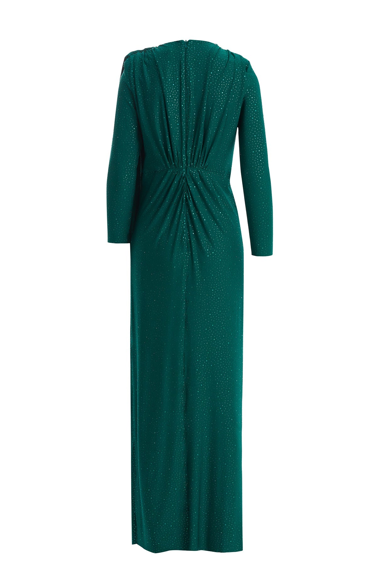 Green Green Embroidered Gathered Dress