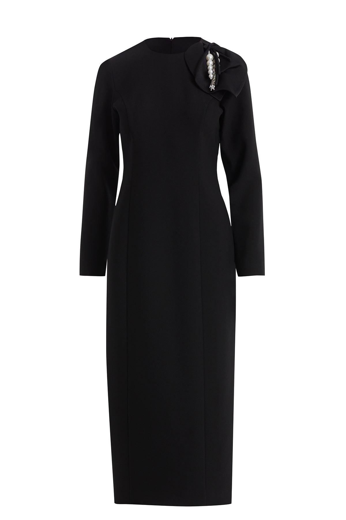 Black Dress with Shoulder Accessory Detail