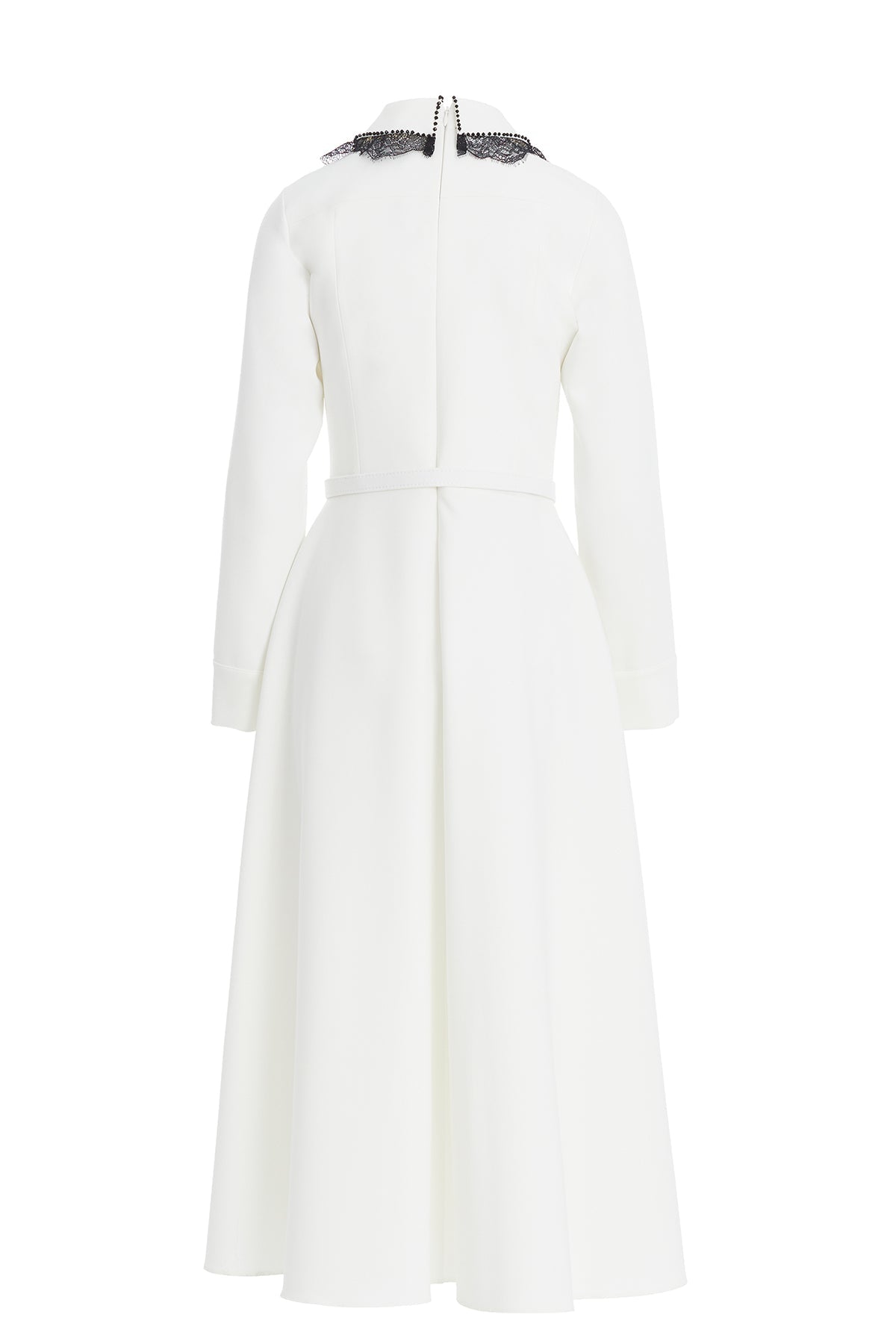 Ecru Elegant Lace Embroidered Dress
