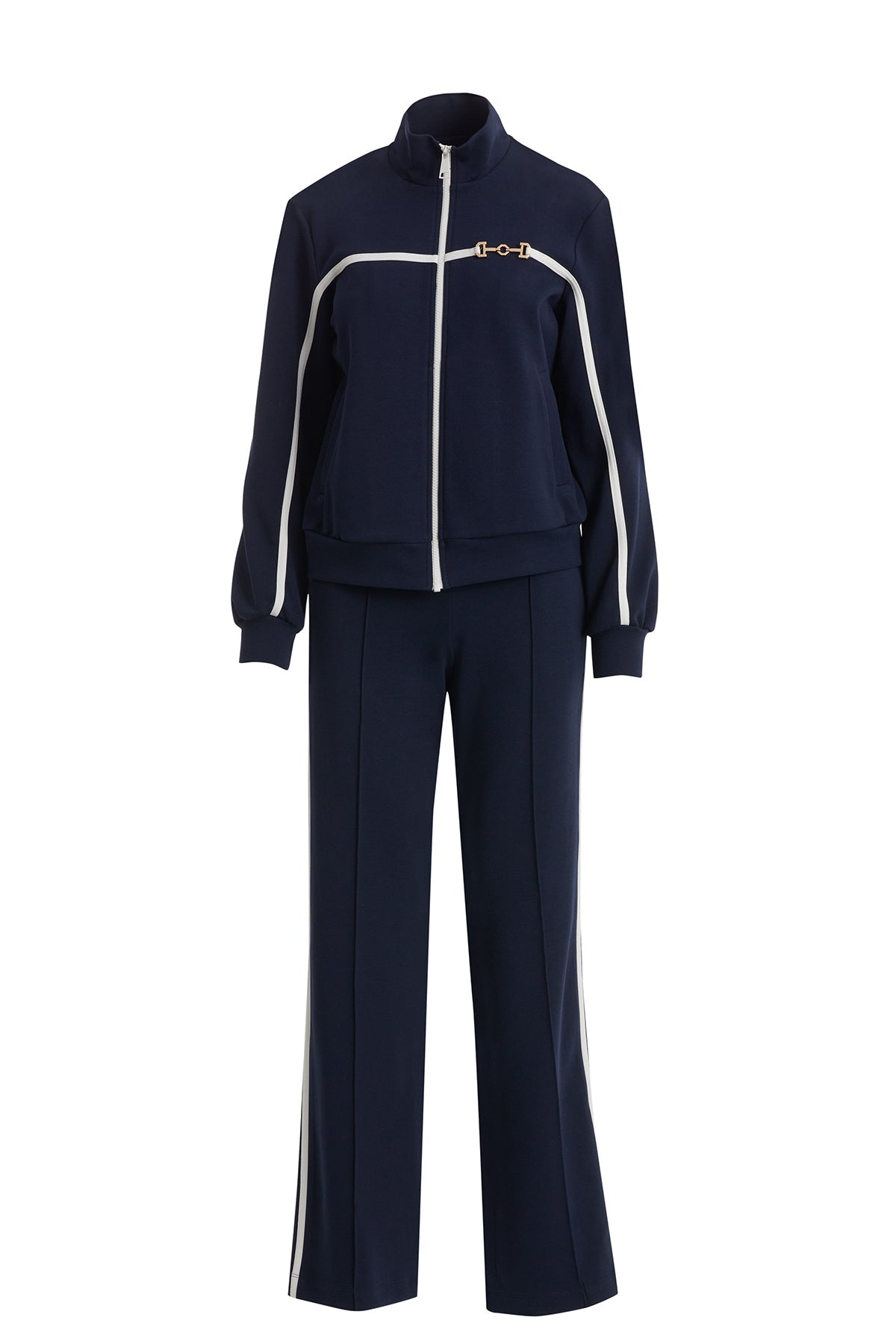 Dark Navy Tracksuit with Trim and Accessory Detail