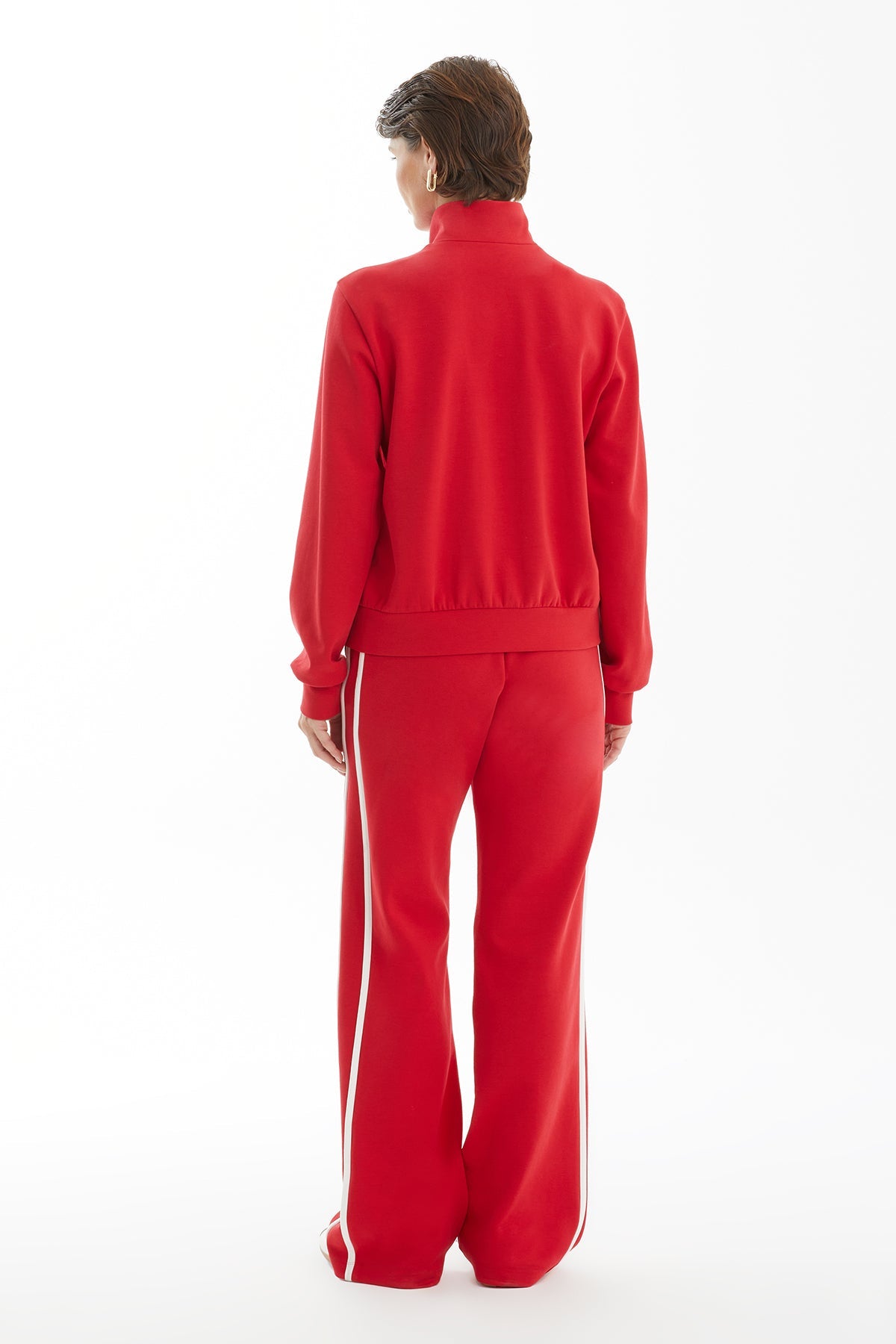 Red Tracksuit with Trim and Accessory Detail