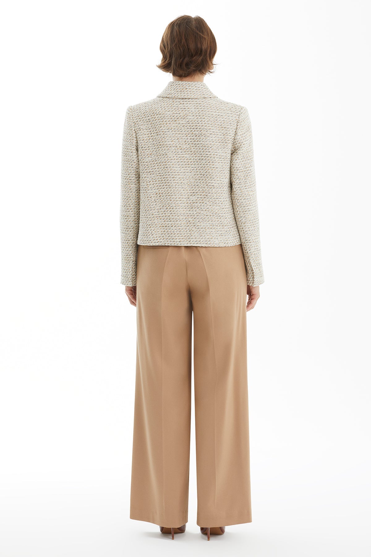 Ecru Tweed Jacket and Trouser Set