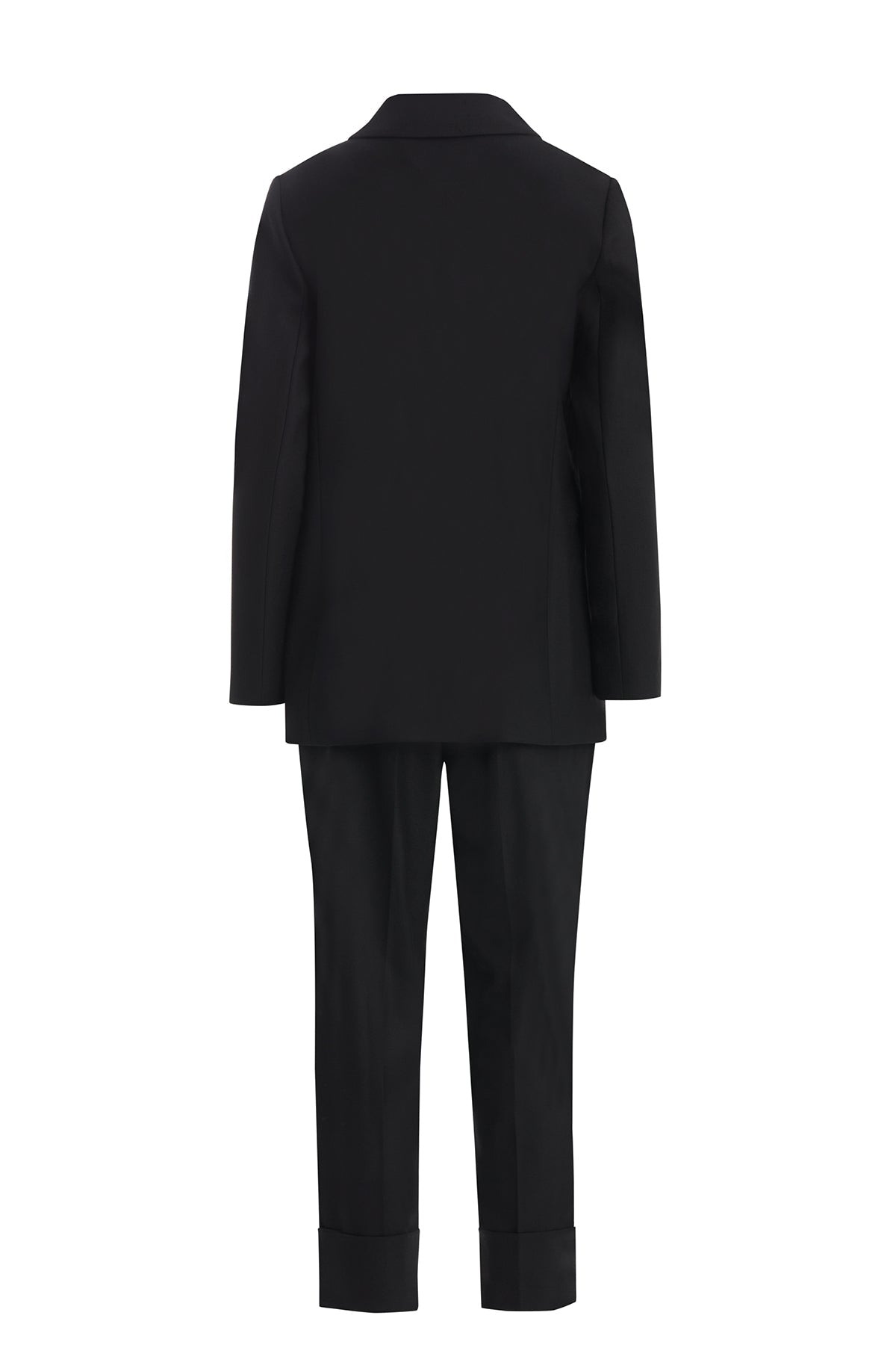 Black Trouser Set with Single Button Detail