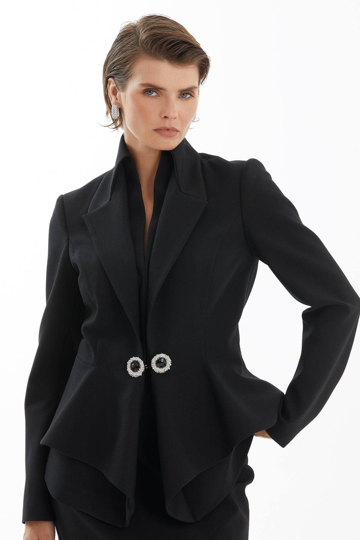 Black Fitted Skirt Set