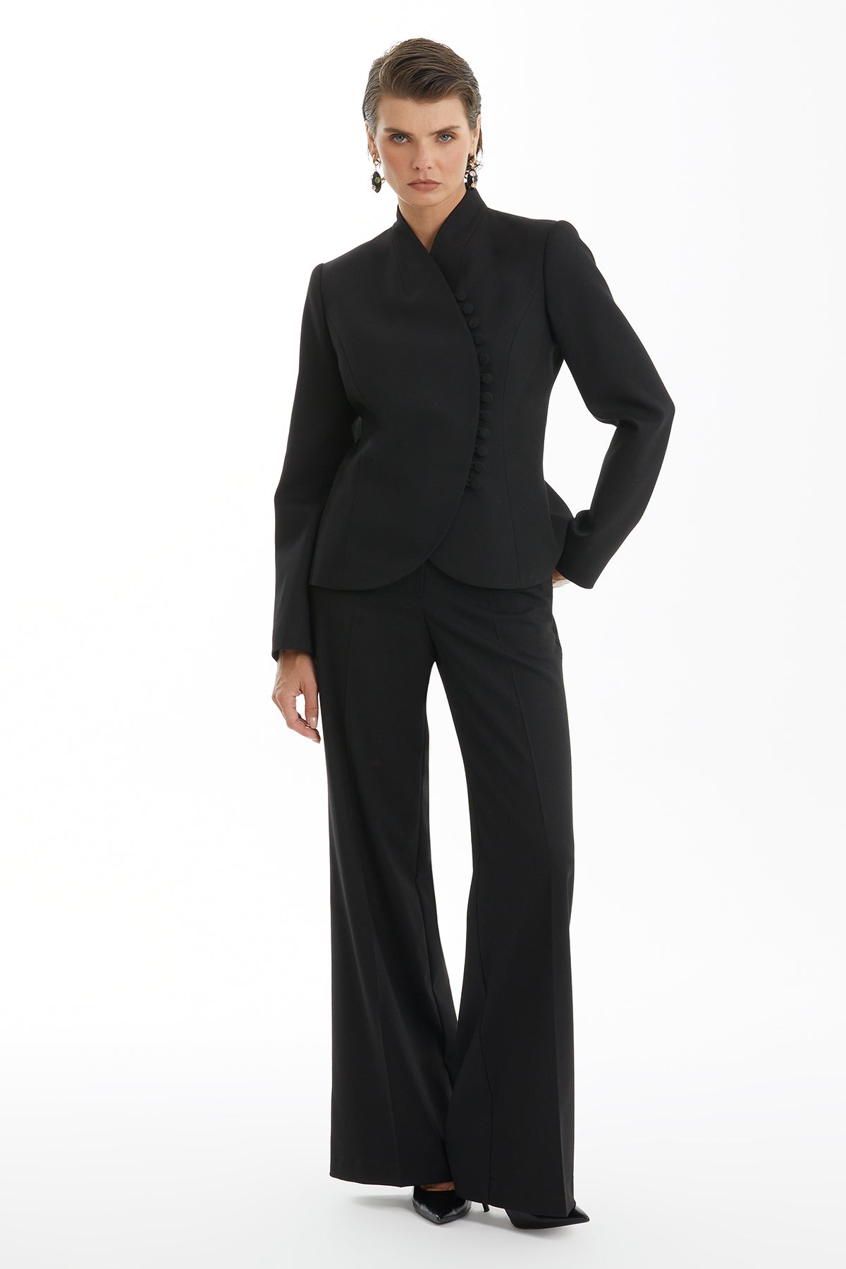 Black Set with Loop Button Detail