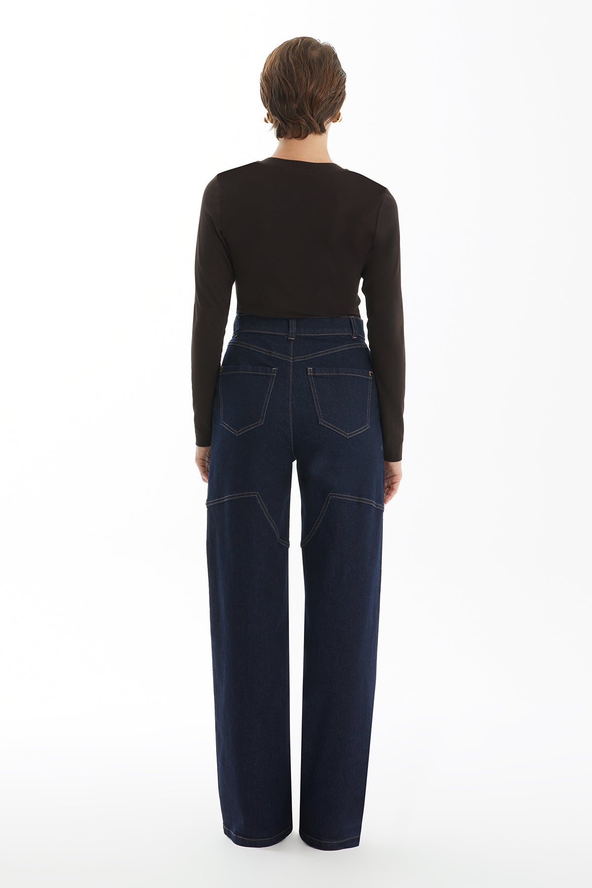Dark Navy Jeans with Stitch Detail