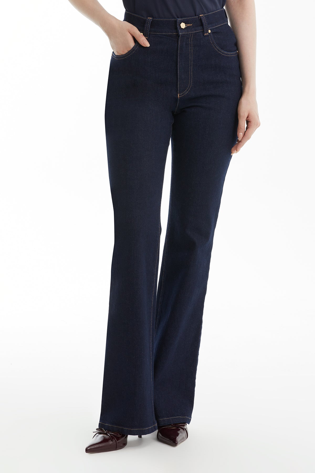 Dark Navy Flared Jeans