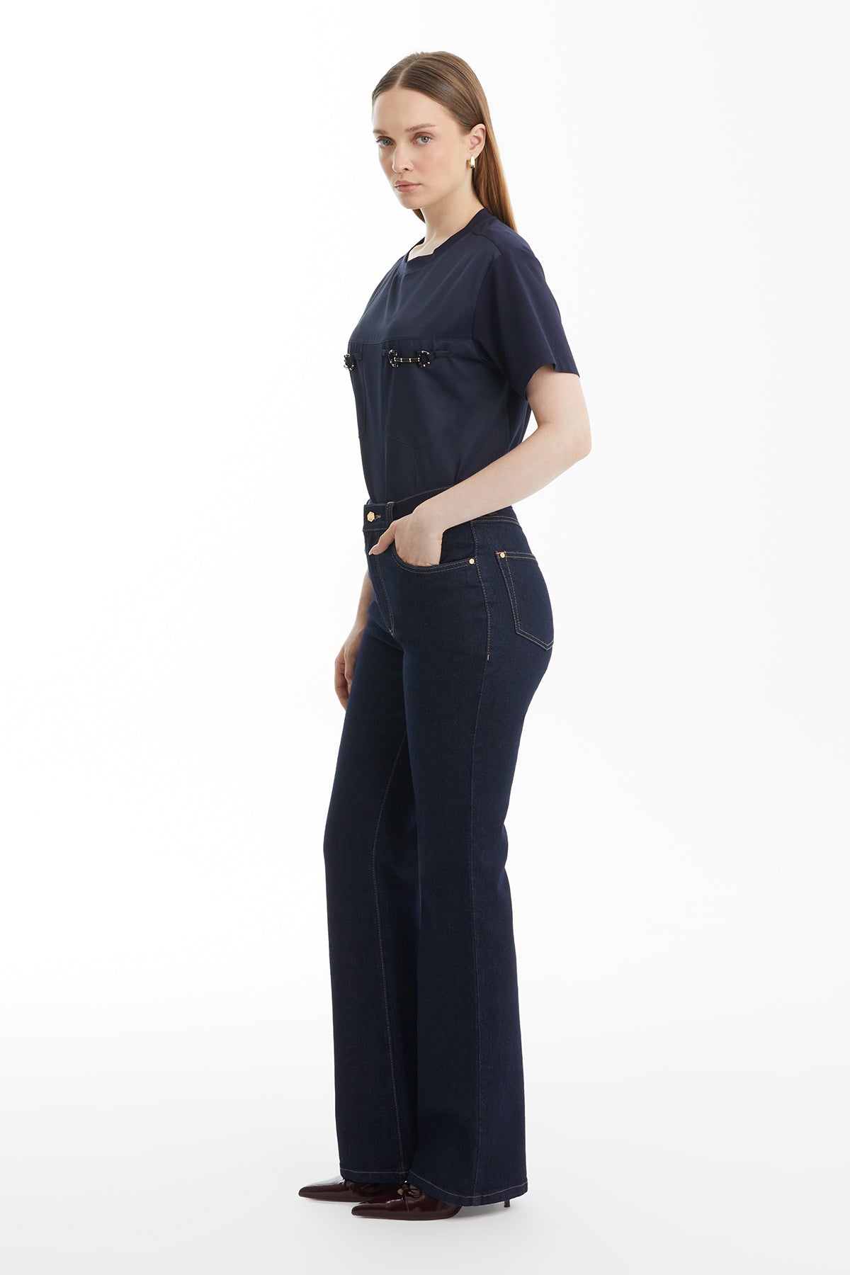 Dark Navy Flared Jeans