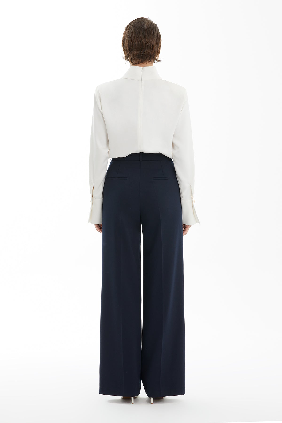 Blue Trousers with Button Detail