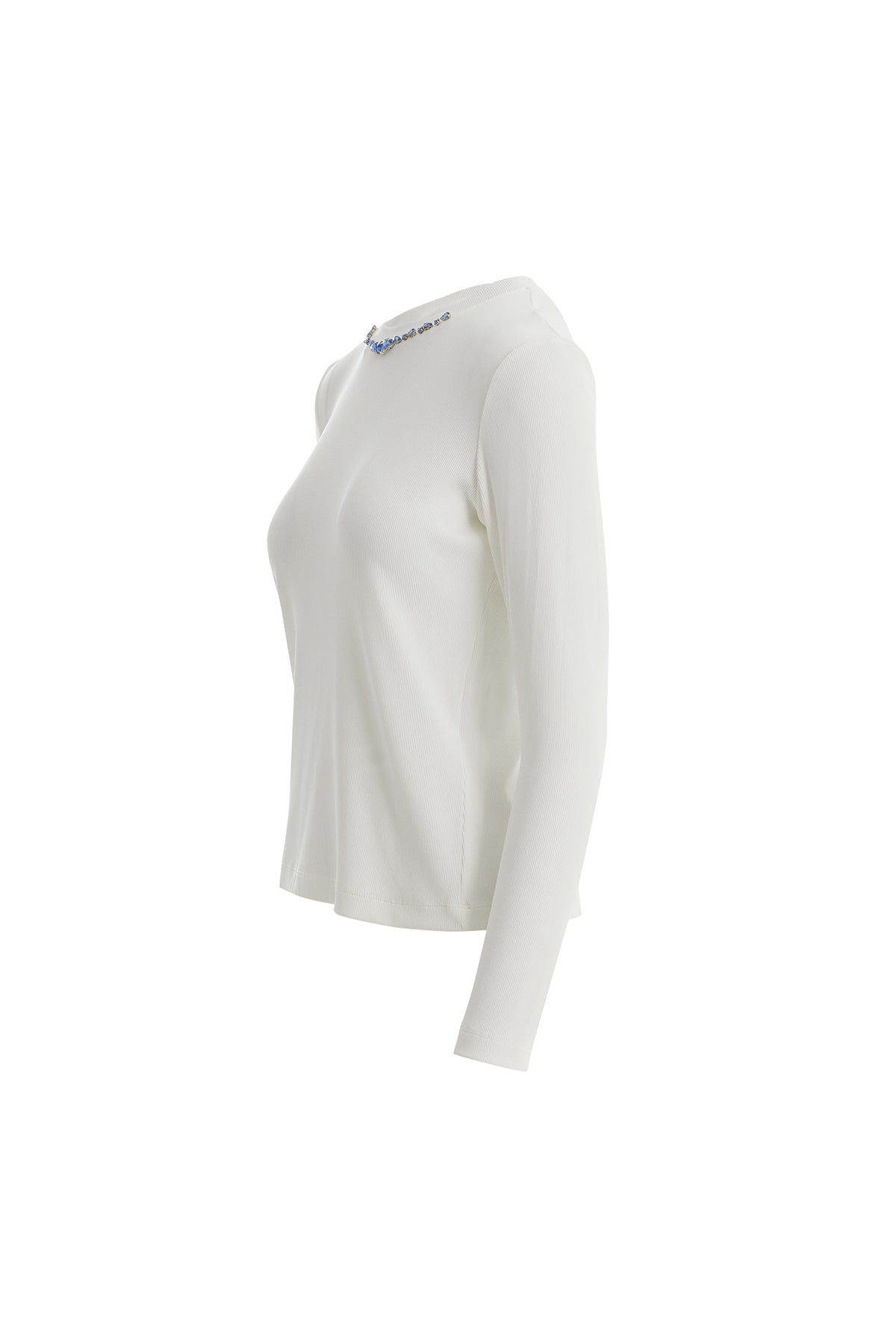 Ecru Blouse with Bead Embroidery Detail