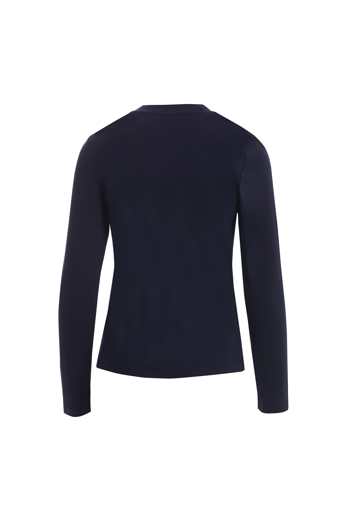 Dark Navy Long Sleeve Blouse with Floral Detail