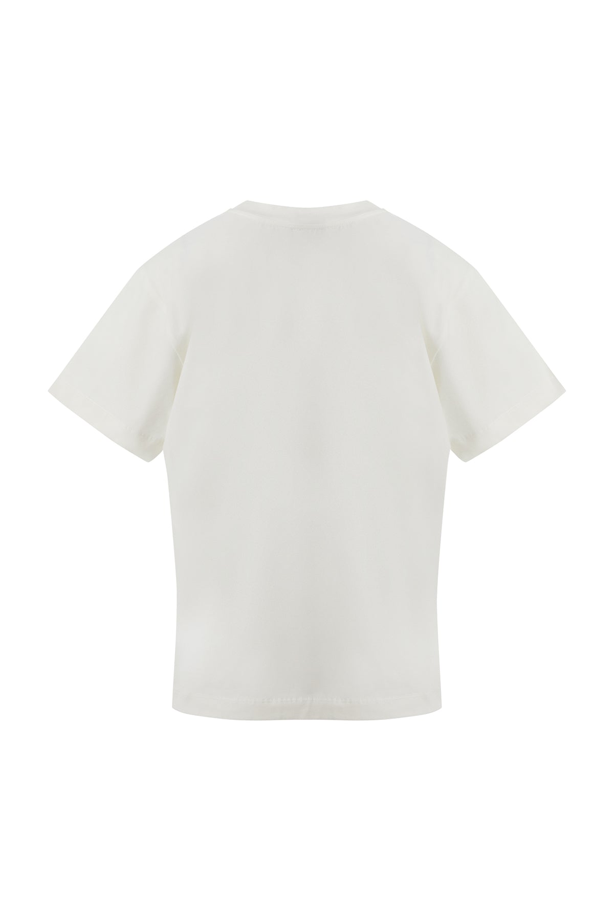 Ecru T-Shirt with Red Sequin Detail