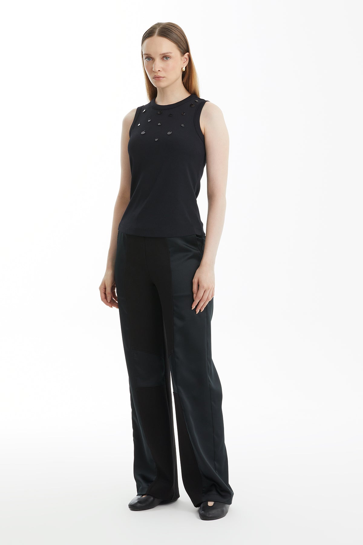 Black Sequin Detail Camisole