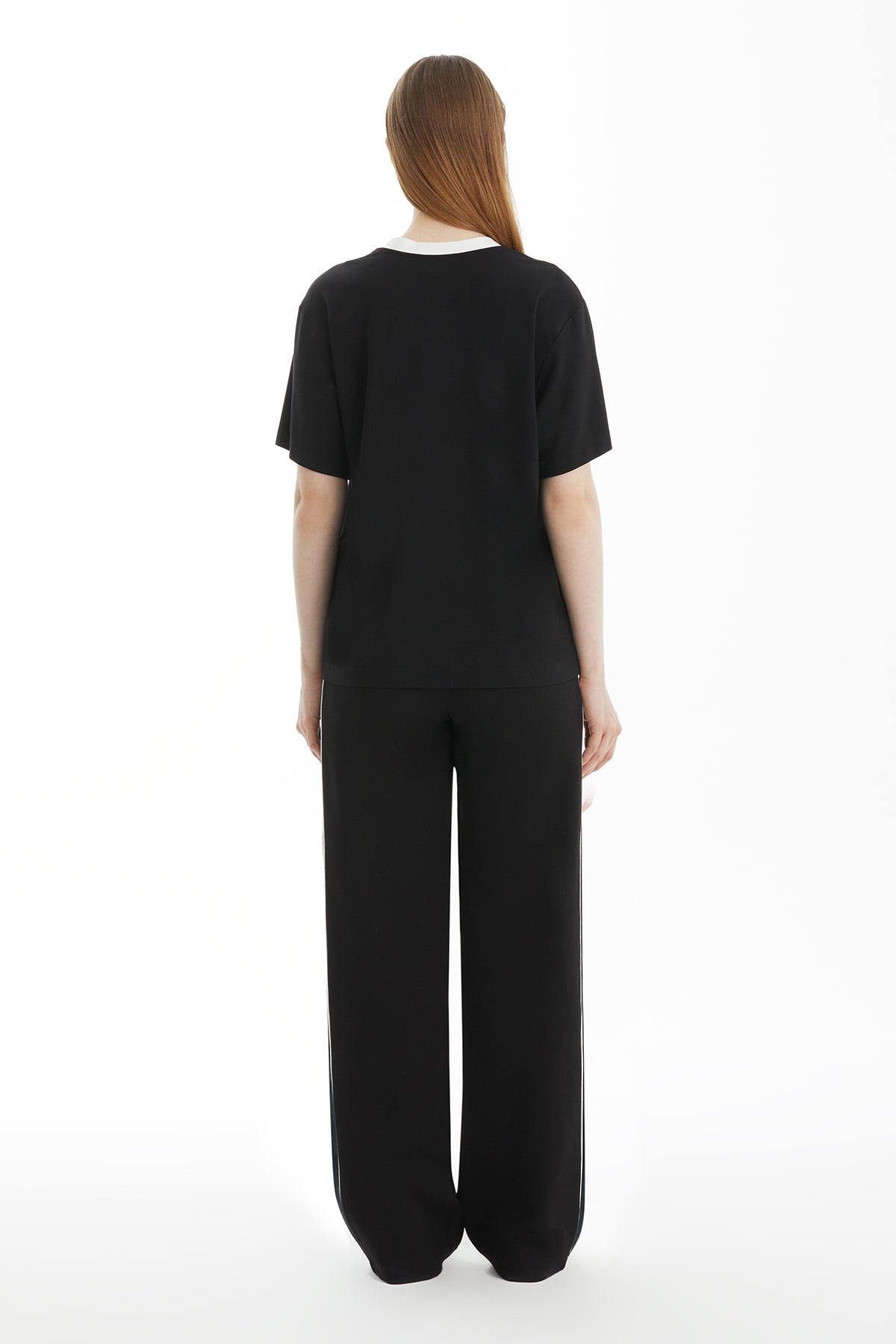 Black T-Shirt with Trim and Accessory Detail