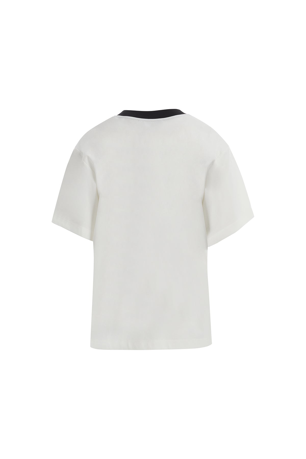 Ecru T-Shirt with Trim and Accessory Detail