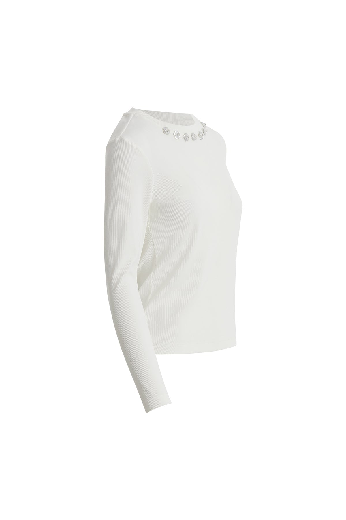 Ecru Hand Embroidered Collar Blouse