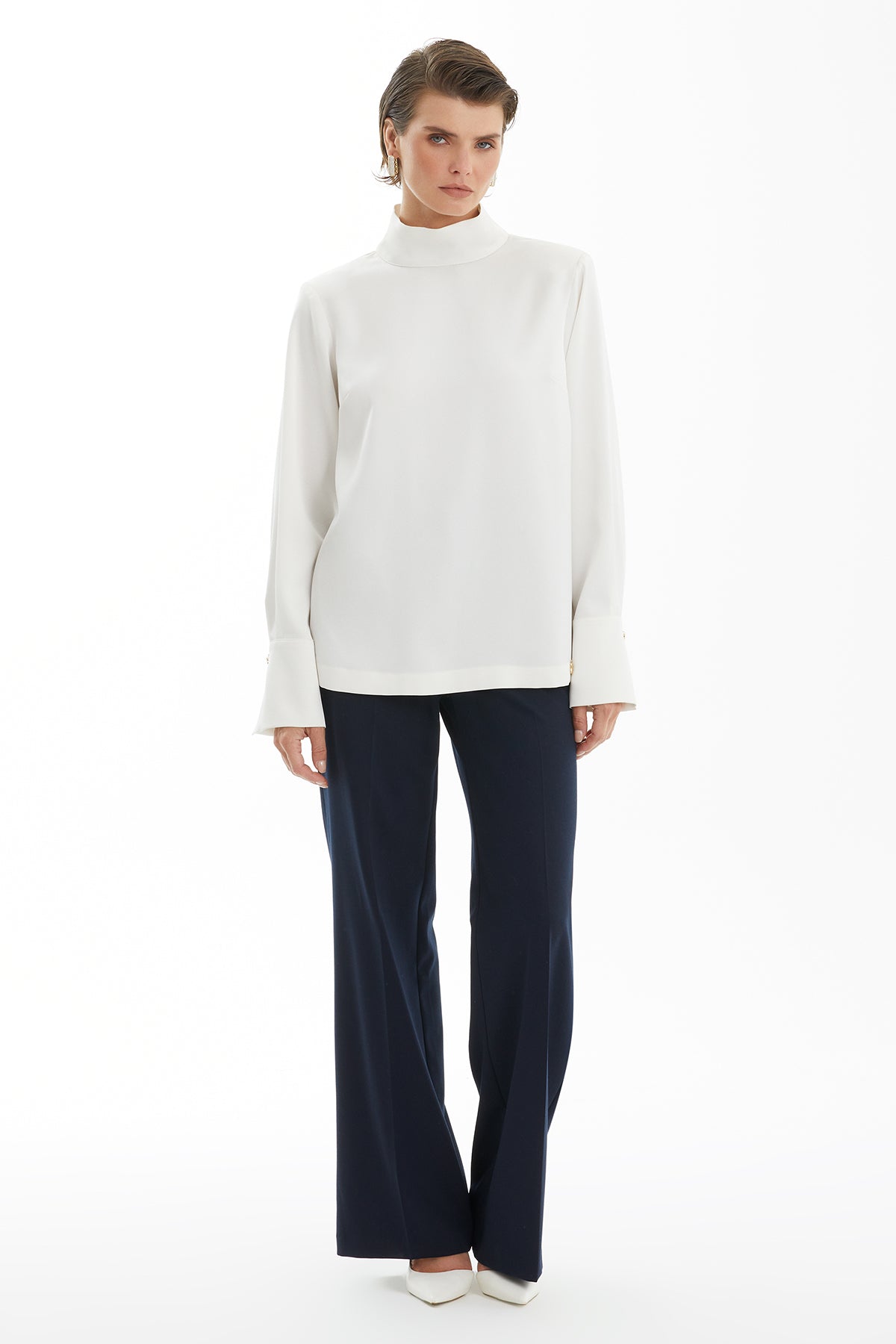 Ecru Turtleneck Blouse