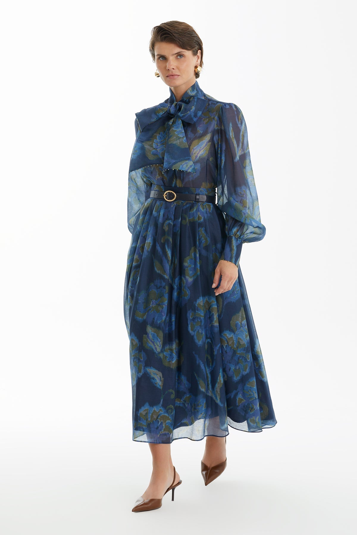 Patterned Flared Skirt