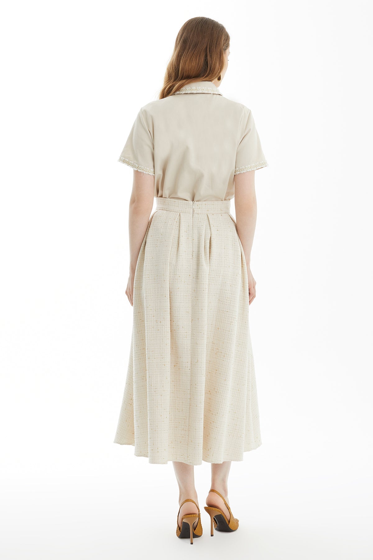 Ecru Midi Lace Skirt