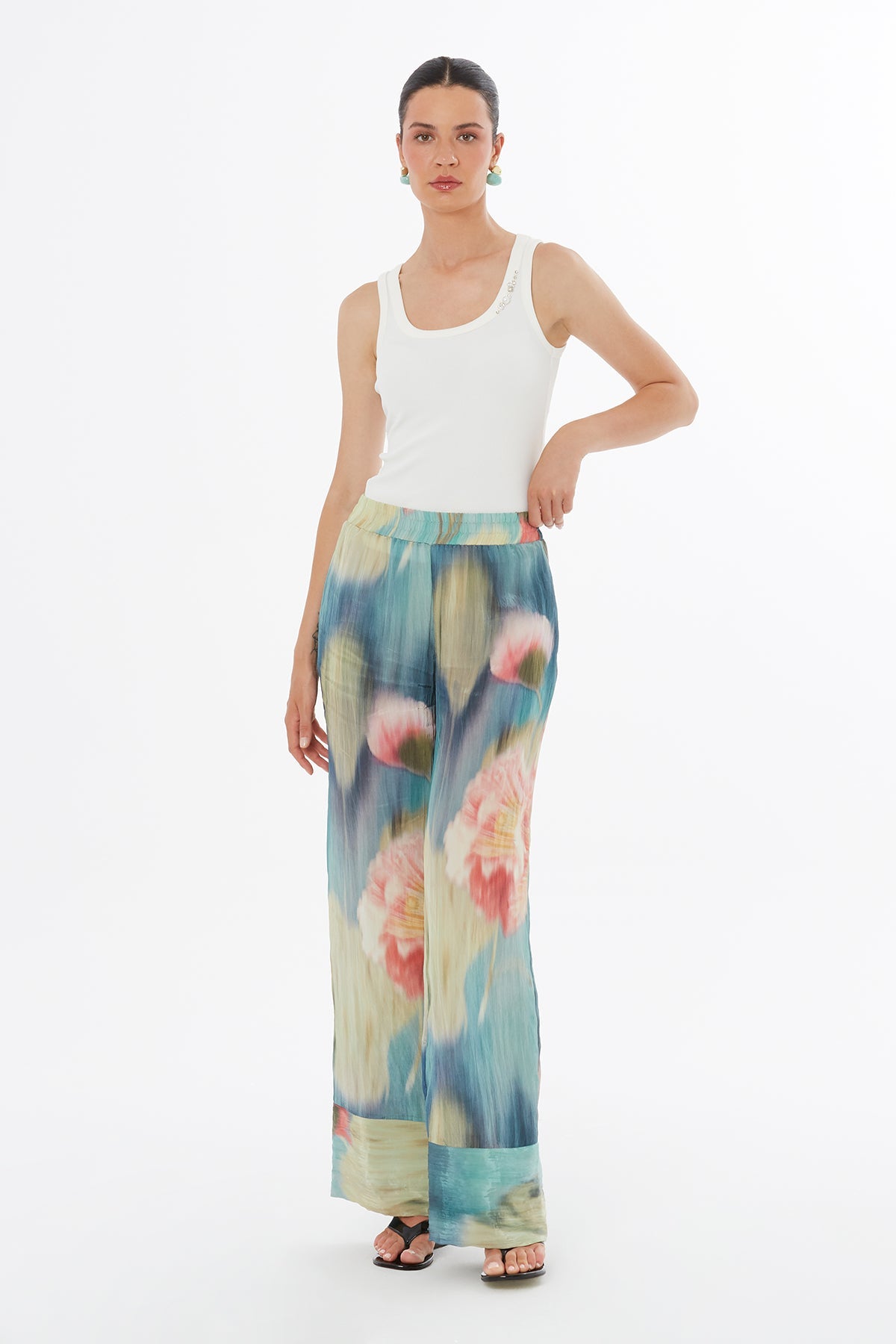 Relaxed Printed Drawstring Trousers