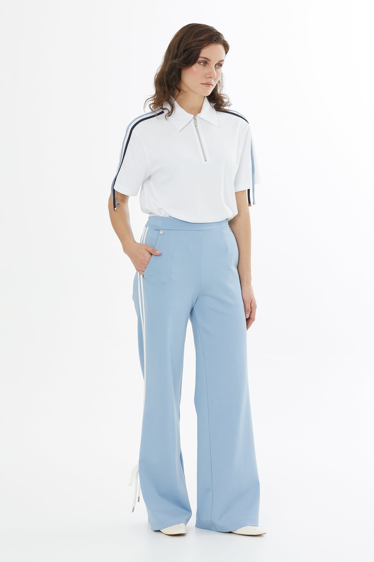 Blue Trim Detail Sweatpants