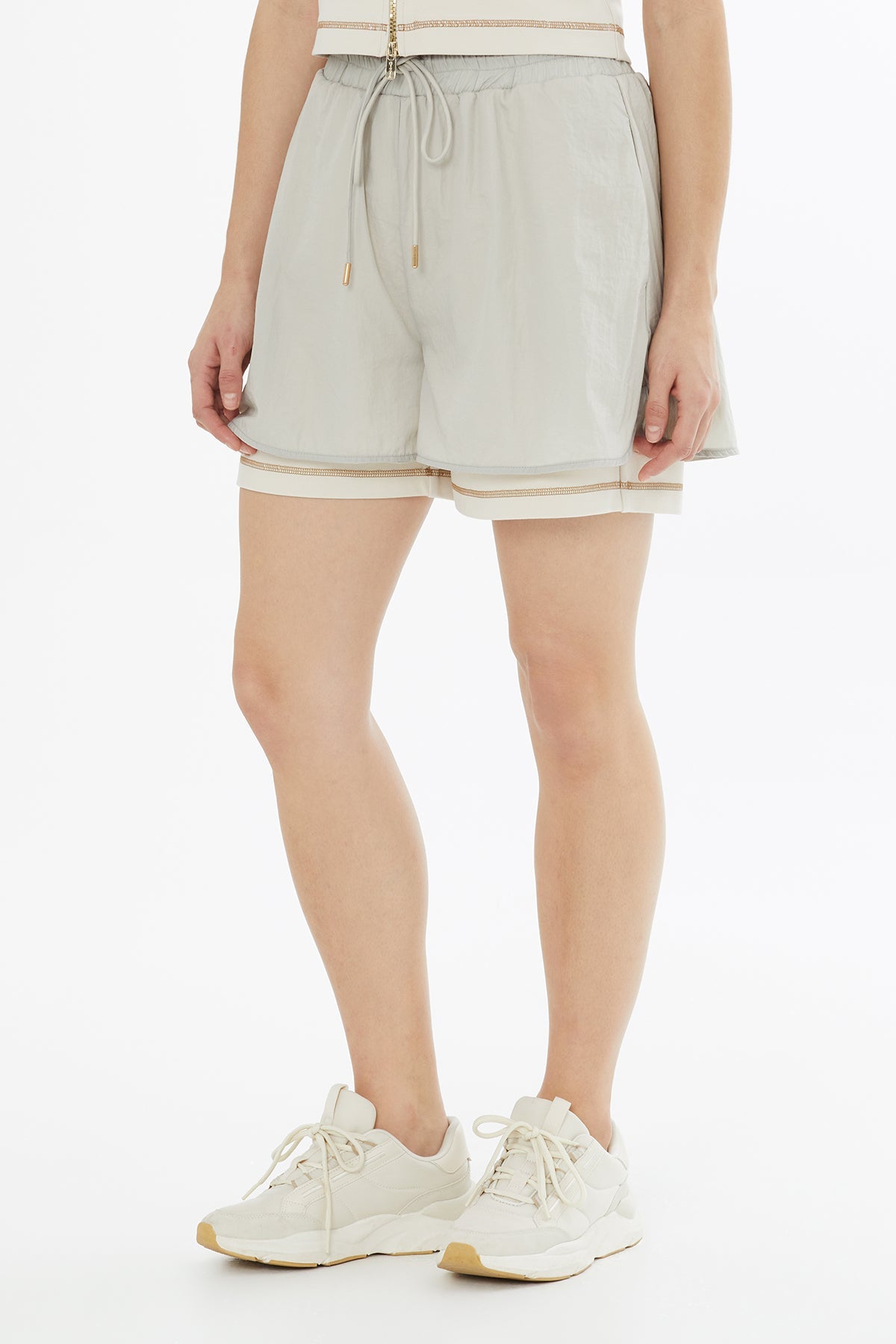 Beige Technical Fabric Shorts