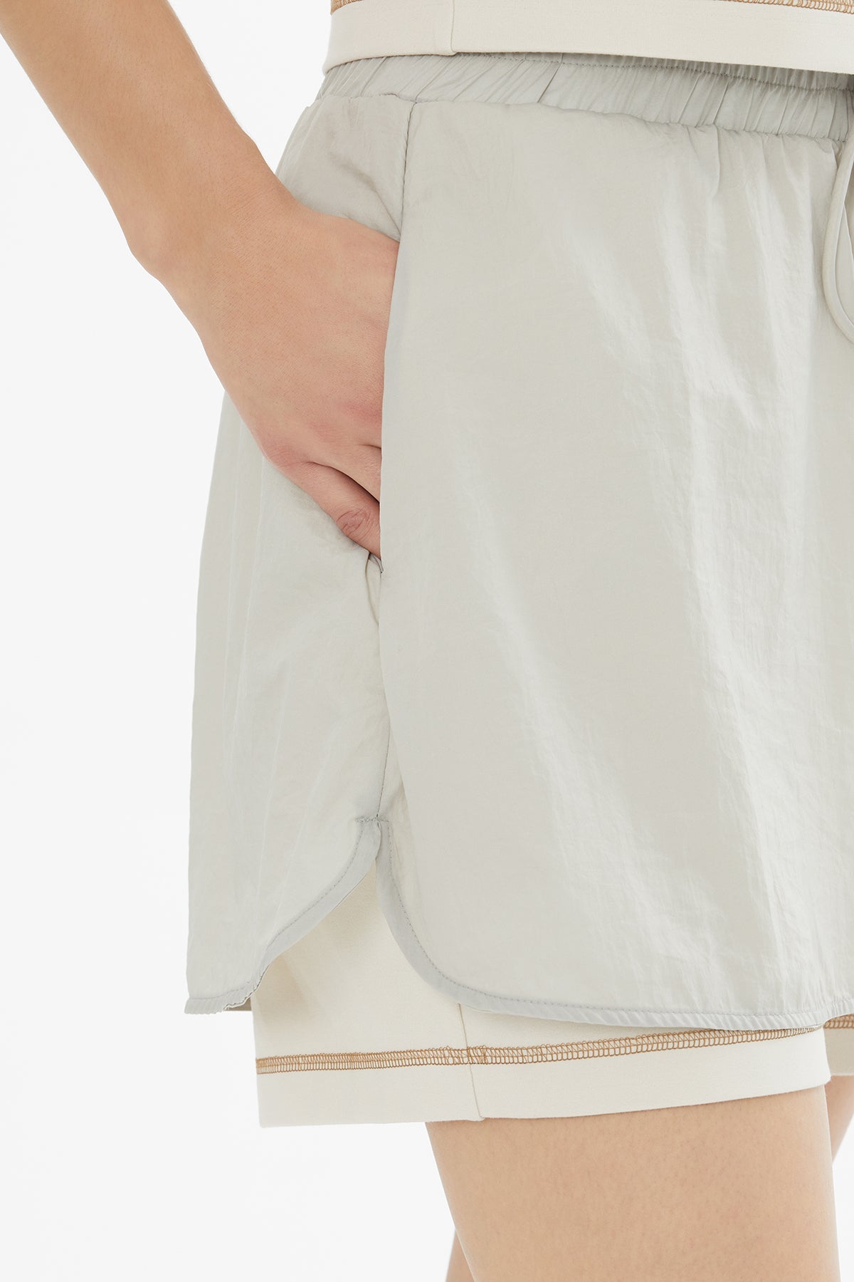 Beige Technical Fabric Shorts