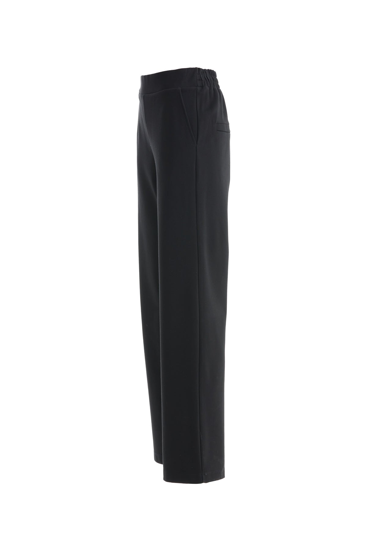 Black Embroidered Elastic Waist Sweatpants