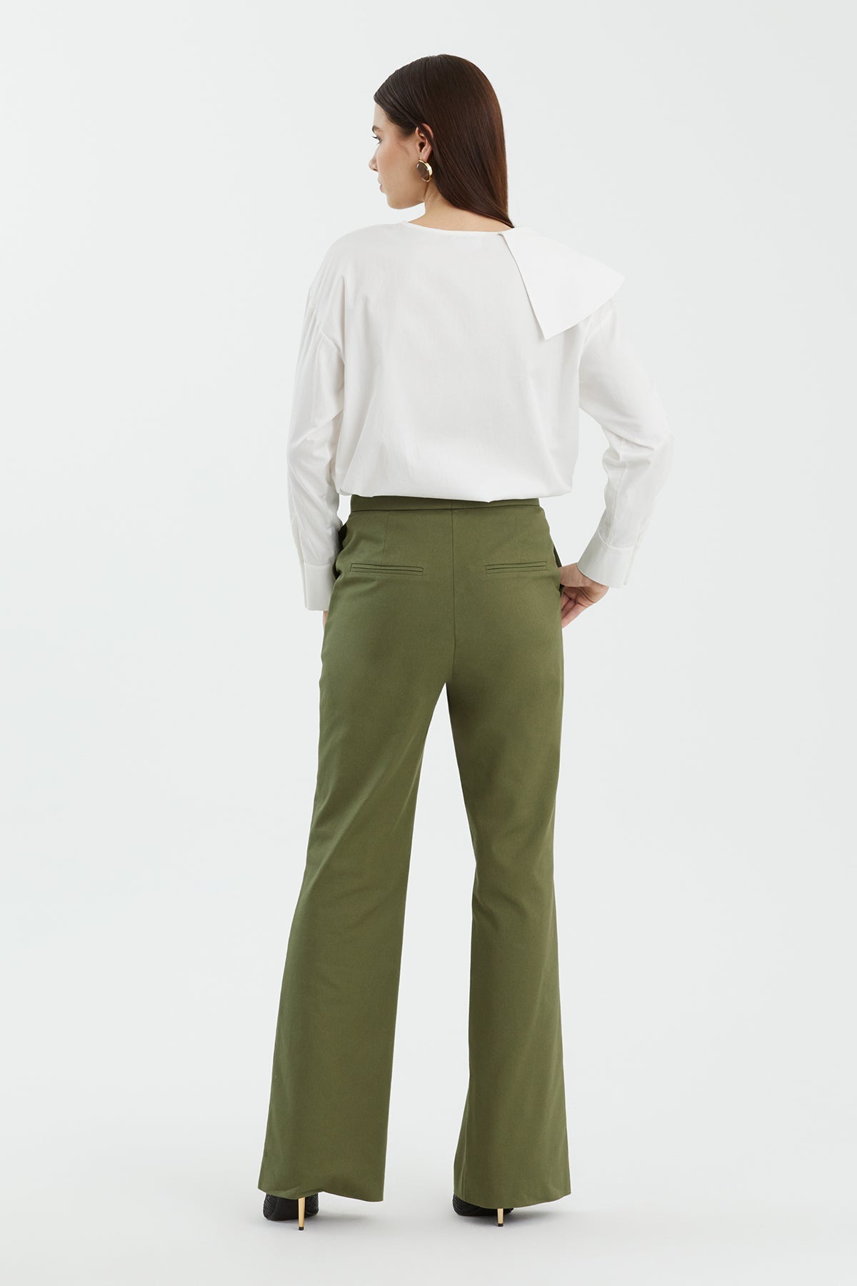 Green Straight-Leg Trousers