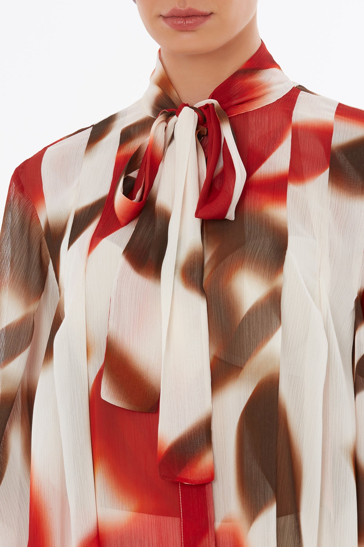 Tie Detail Balloon Sleeve Blouse