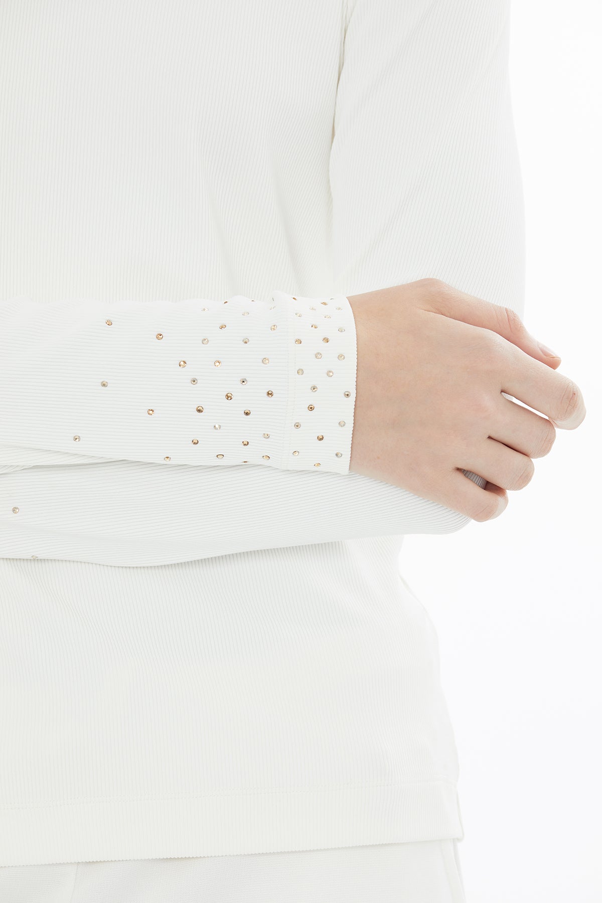 Ecru Crystal Appliqué Detail Blouse