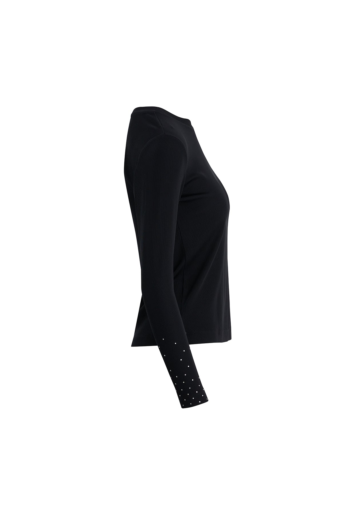 Black Crystal Appliqué Detail Blouse