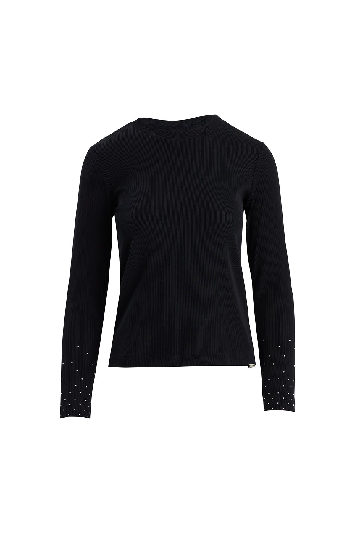 Black Crystal Appliqué Detail Blouse