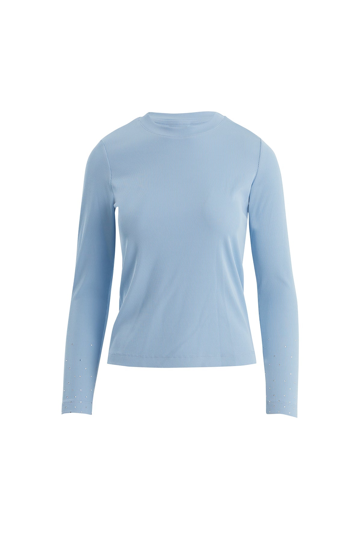 Blue Crystal Appliqué Detail Blouse