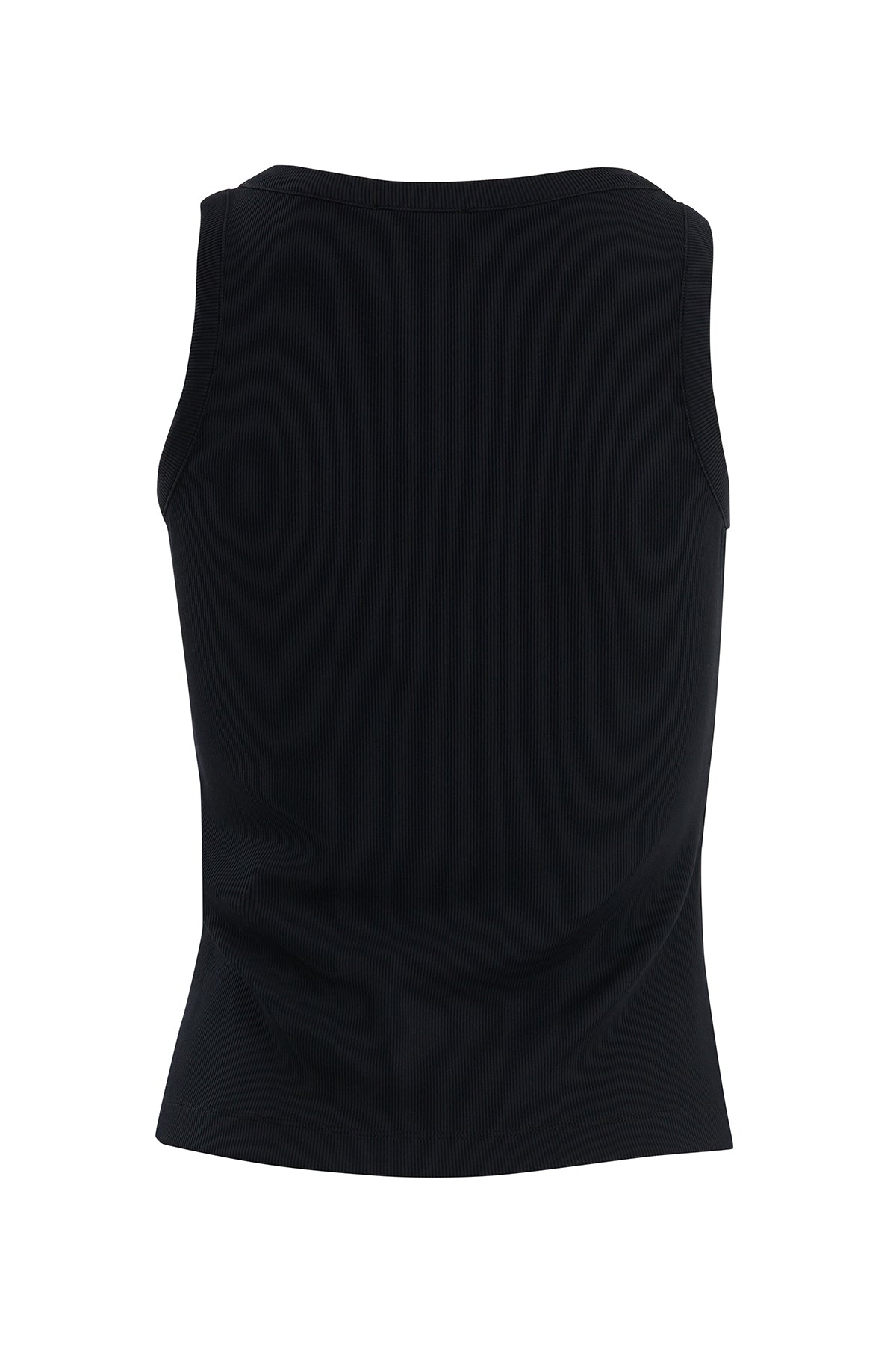 Black Embroidered Detail Tank Top