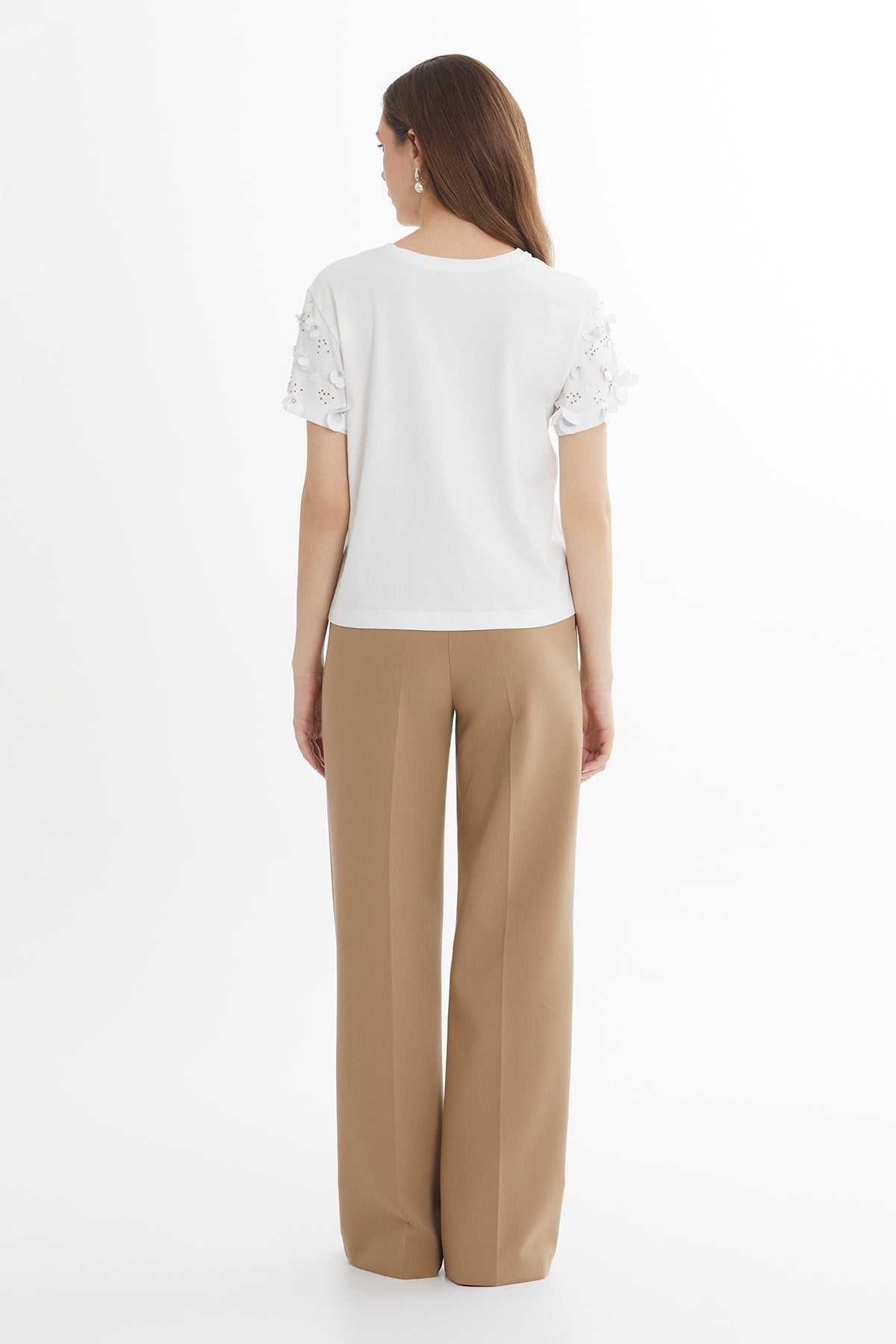 White Short-Sleeve Embroidered T-Shirt