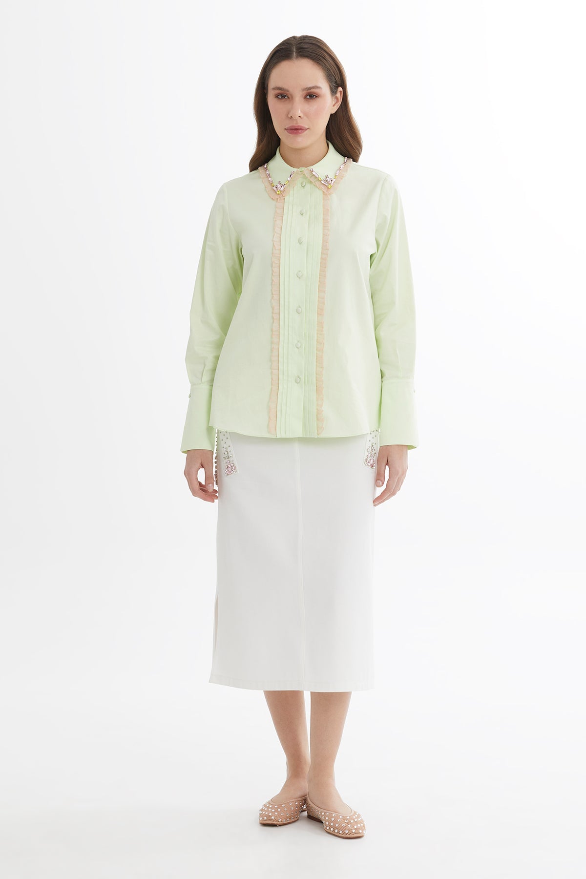 Green Embroidered Shirt
