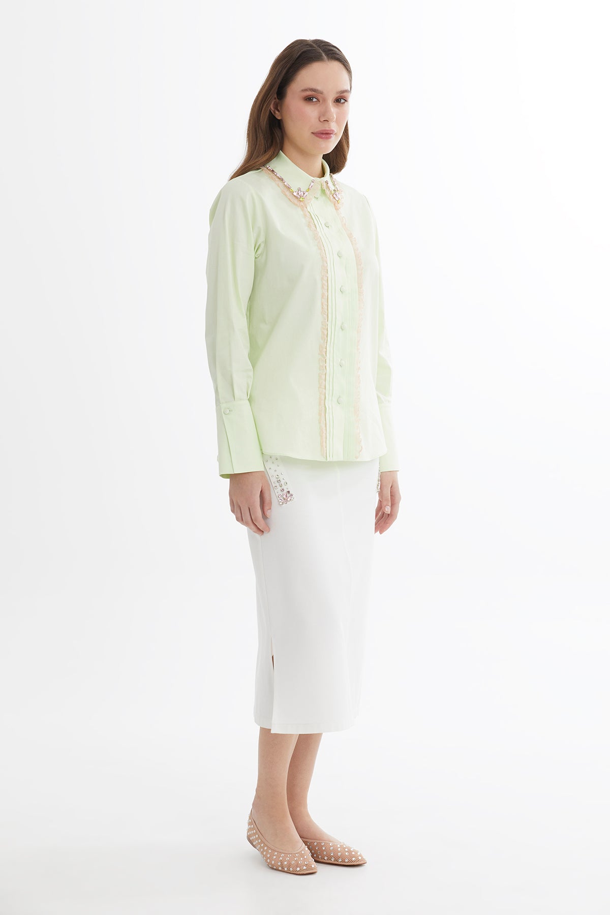 Green Embroidered Shirt