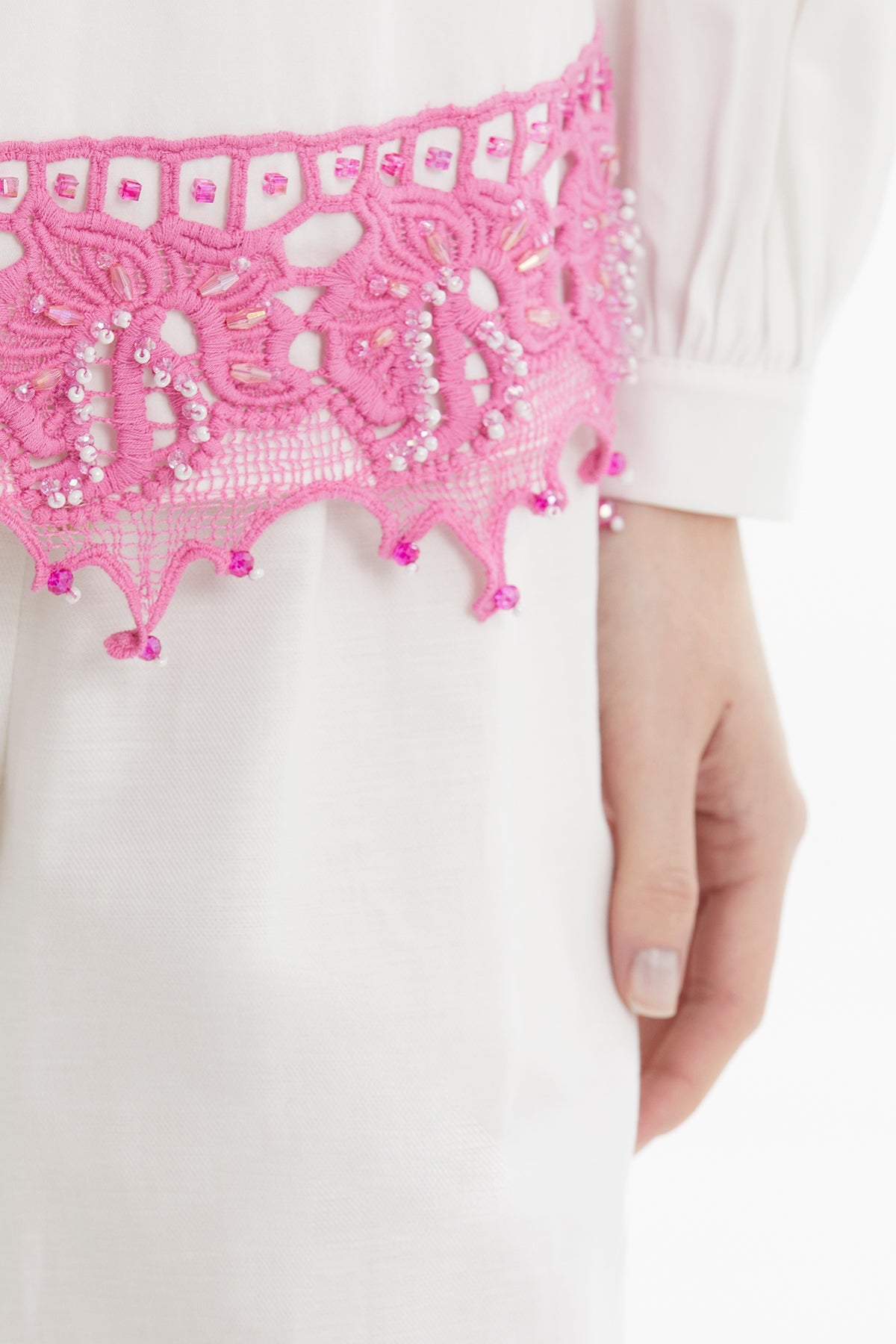 Ecru Guipure Embroidered Blouse