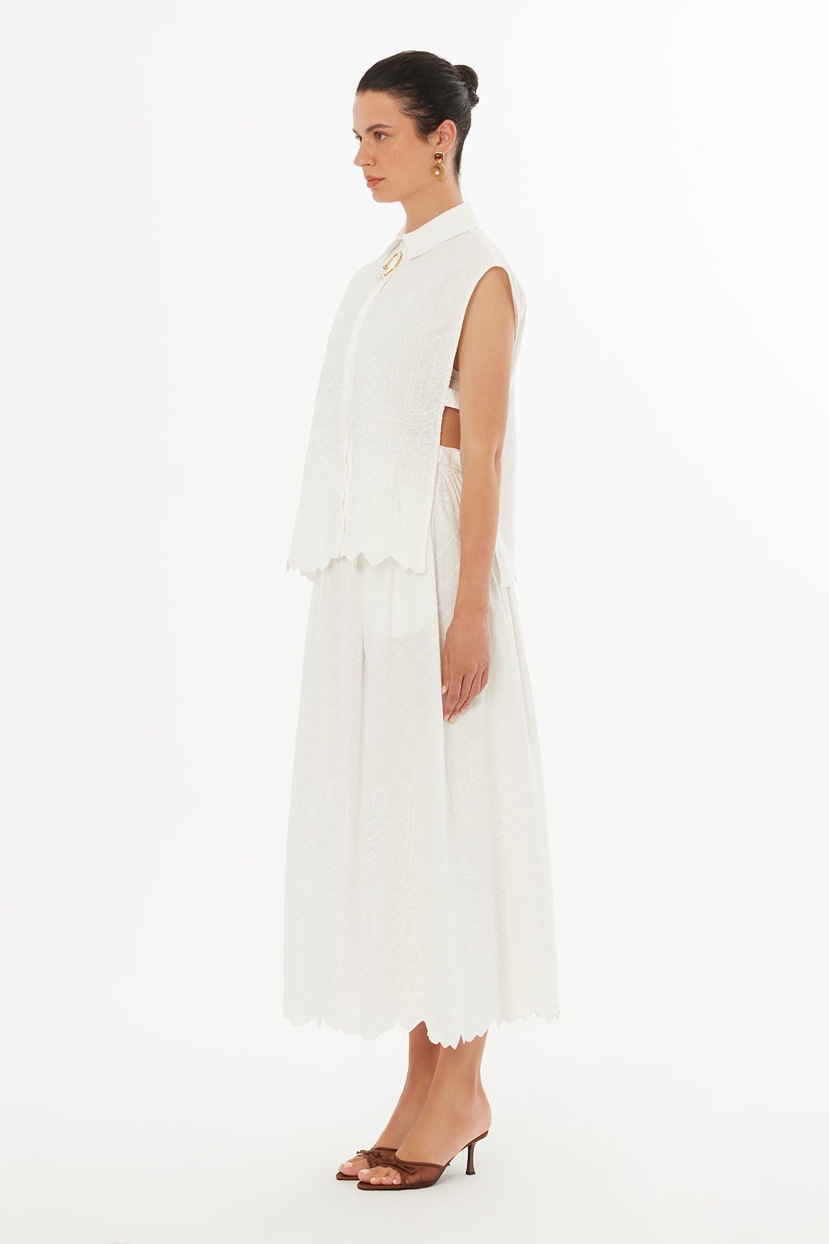 Ecru Buckle Detail Blouse
