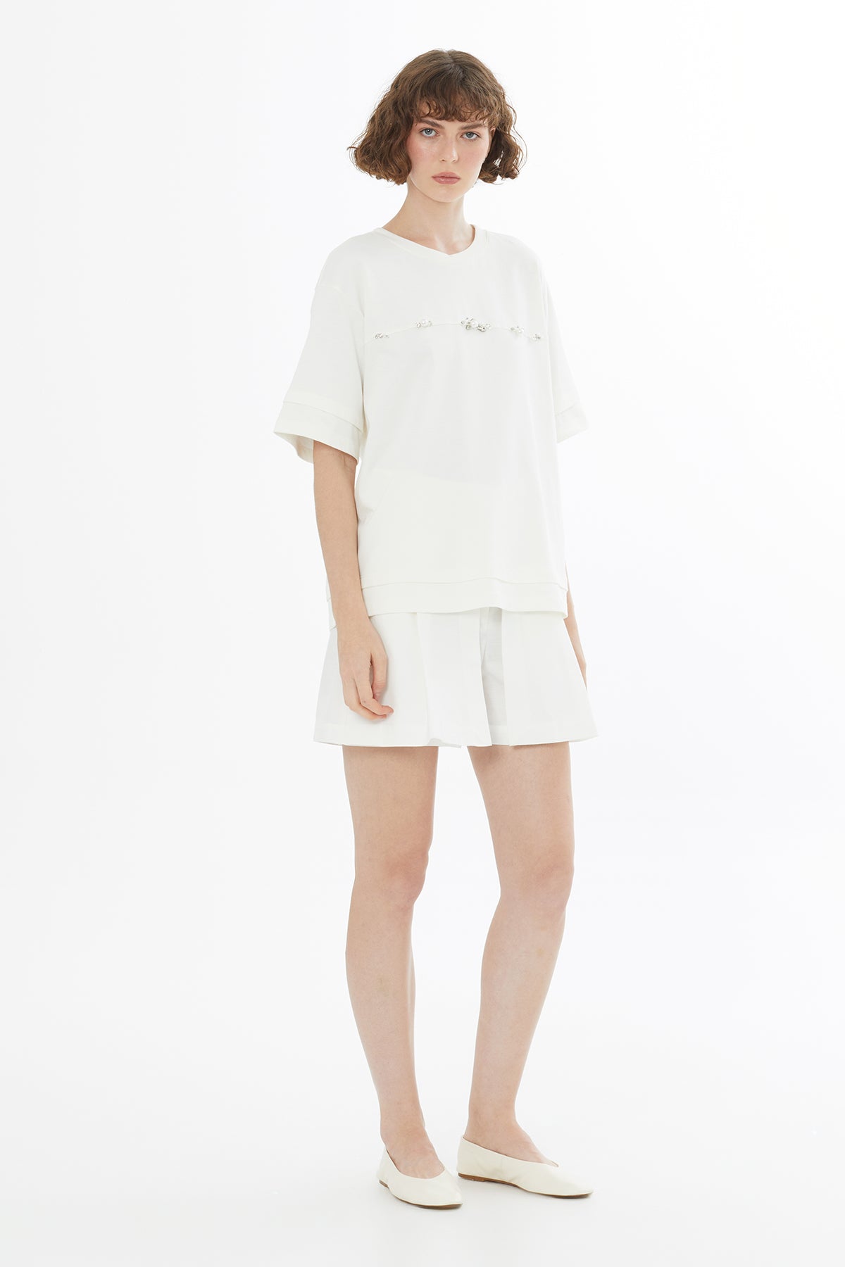 Ecru Accessory Detail T-Shirt