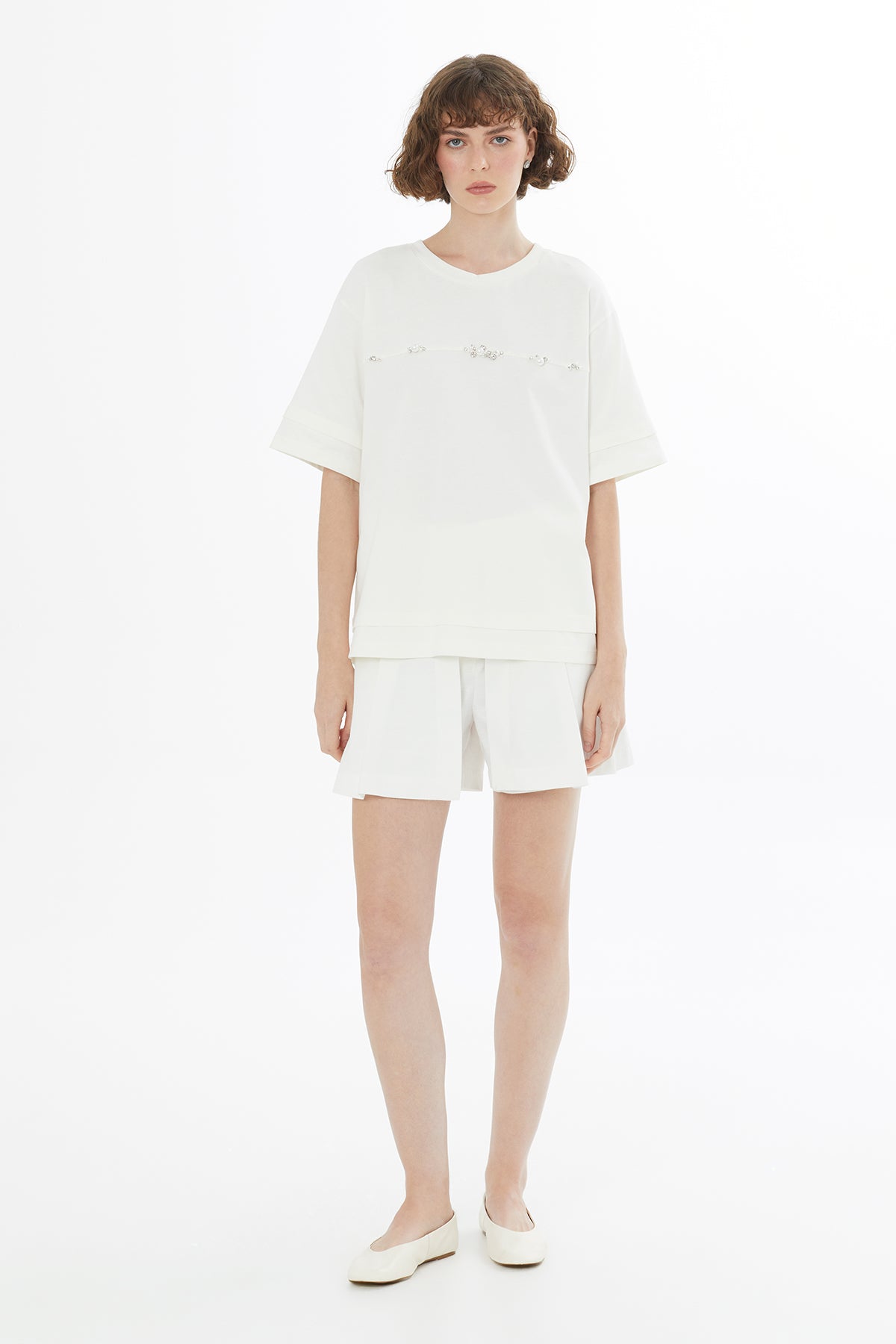 Ecru Accessory Detail T-Shirt