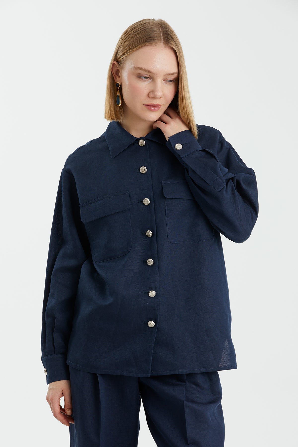 Dark Navy Long-Sleeve Shirt