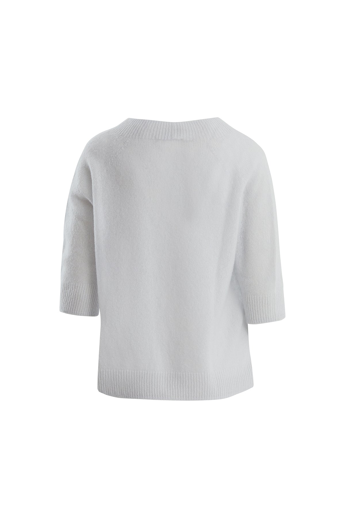 Blue Cashmere-Silk Blend Crewneck Knit