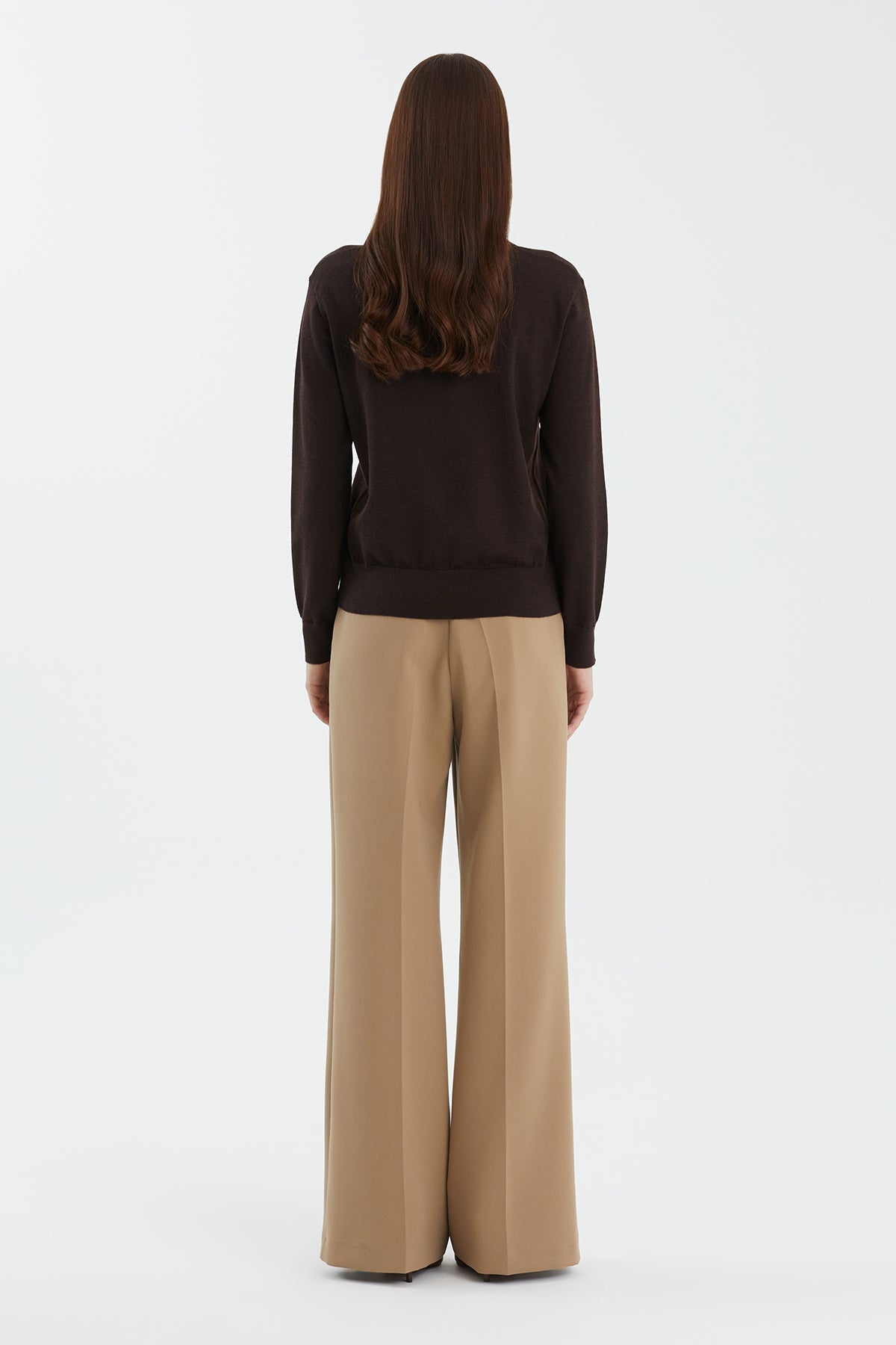 Brown Wool Silk Blend Knit