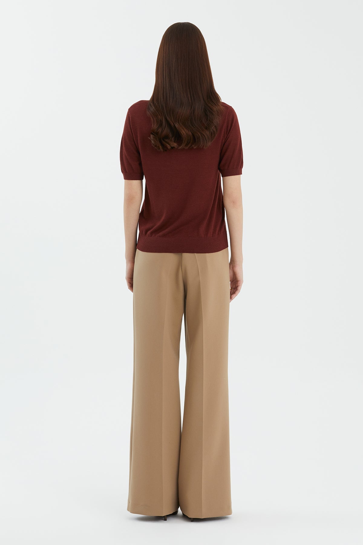 Brown Wool Silk Blend Knit