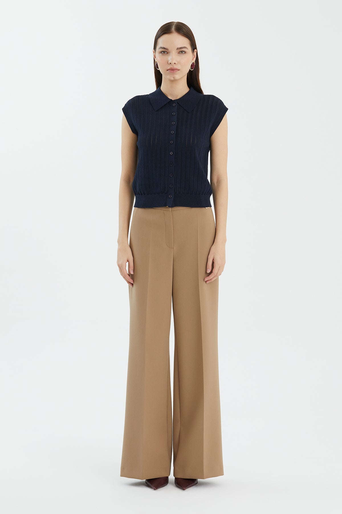 Blue Silk Blend Drop Sleeve Knit